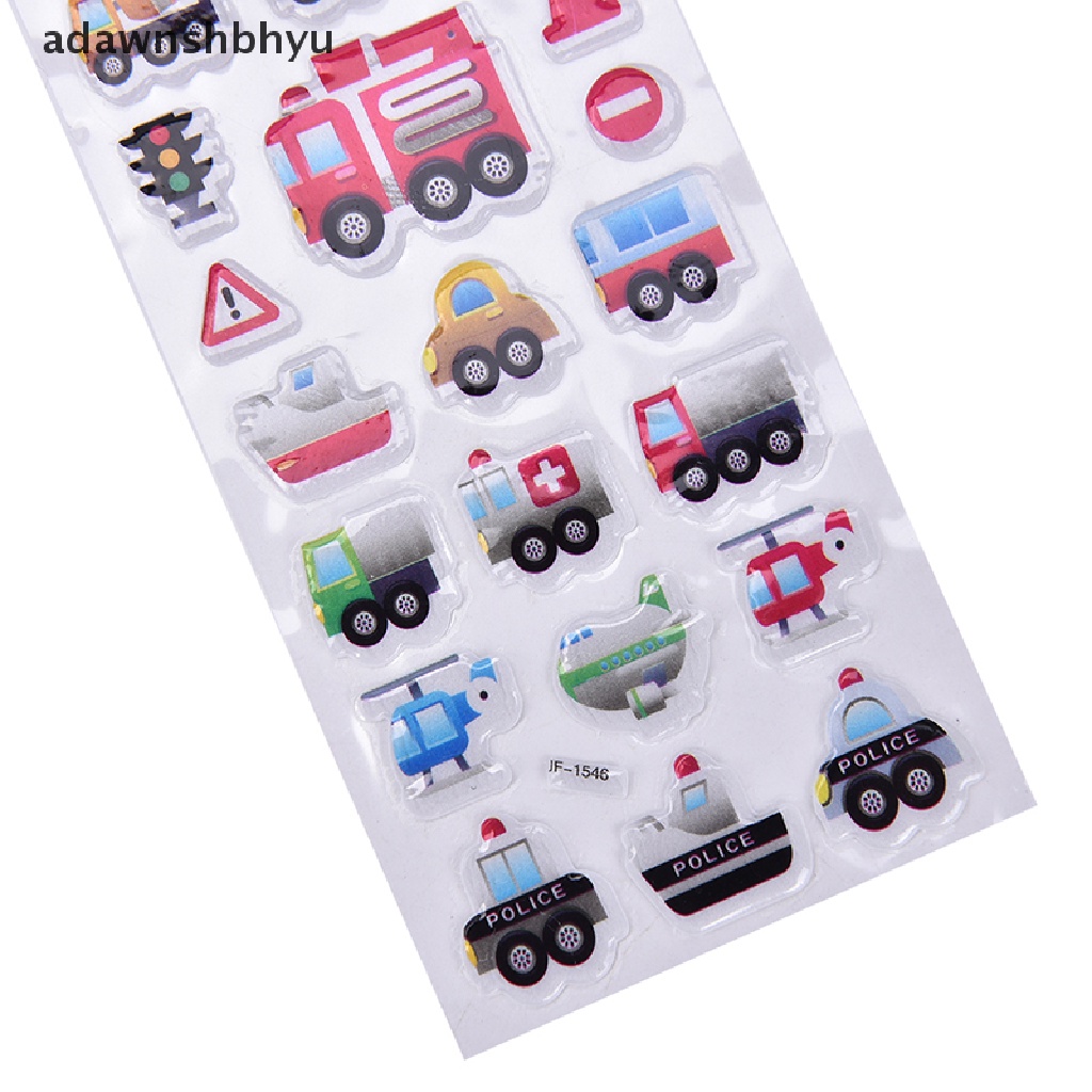 Adawnshbhyu 2Pcs Kartun Gelembung Stiker Diary Transportasi Notebook Sticker Label Dekorasi