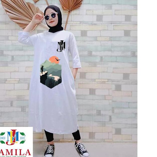 LONG DRES JAMILA /JAMILA Tunik /LONG DRES Fashion Muslim Wanita/LONG DRES Kaos Jumbo Terbaru 2022 /T