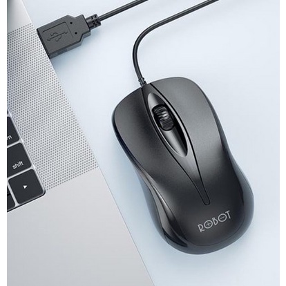 ITSTORE Robot M100 Wired Mouse Laptop Komputer Mouse USB Kabel 1200 DPI M-100 M 100  - GARANSI RESMI 1 TAHUN