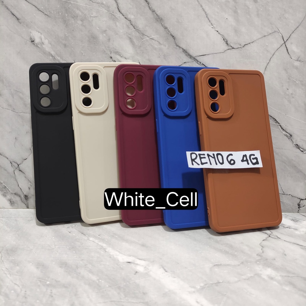 SoftCase ProCamera Silicon Matte Case Full Cover Oppo Reno 4F Reno 4 Reno 5 Reno 6 4G White_Cell