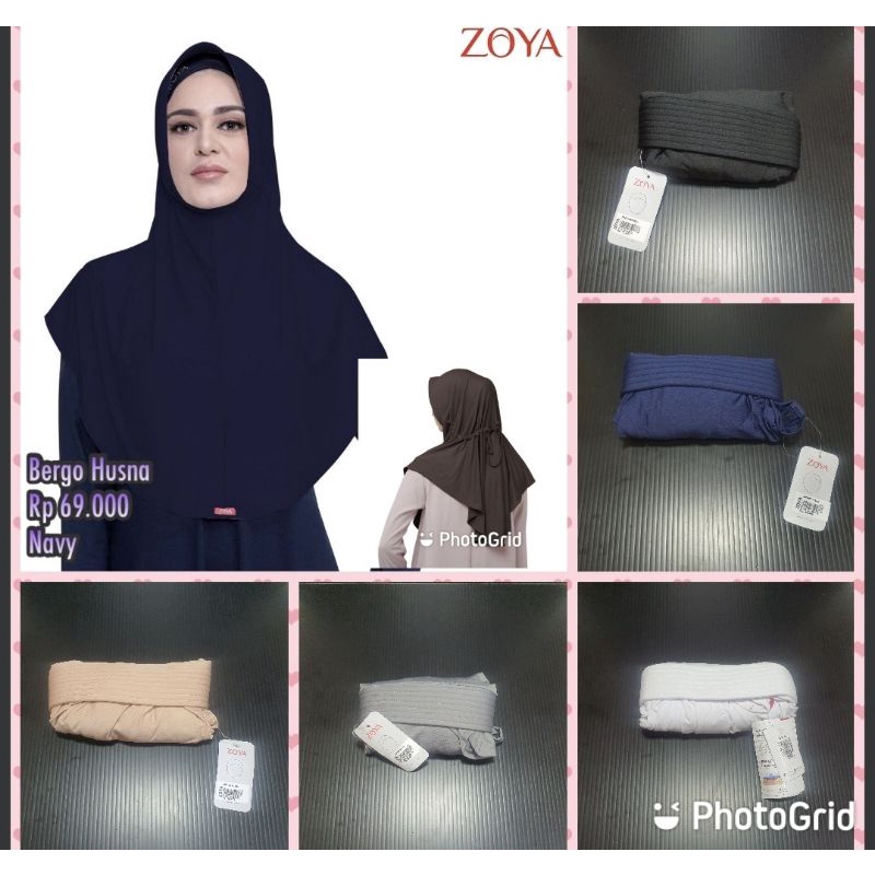 Bergo Husna Casual Bergo Sekolah Kerudung Sekolah Putih Zoya HEIQ Bergo Polos Zoya casual