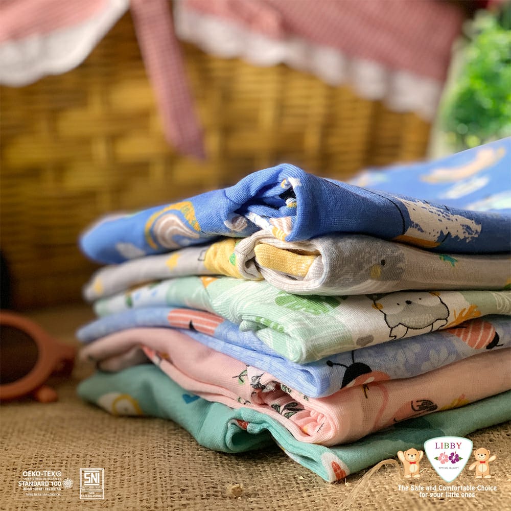 Setelan Oblong Pendek LIBBY Tipis Cotton S M L Fun Land / Sweet Land Pakaian Bayi Libby / Setelan Boy and Girl Libby CBKS