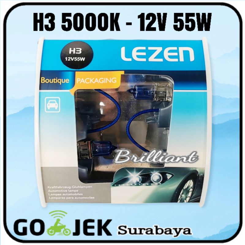 Halogen Bohlam Lampu Xenon - Glass Blue 5000K -  H3 H4 H7 H11 H16 HB3 HB4 - Harga Set