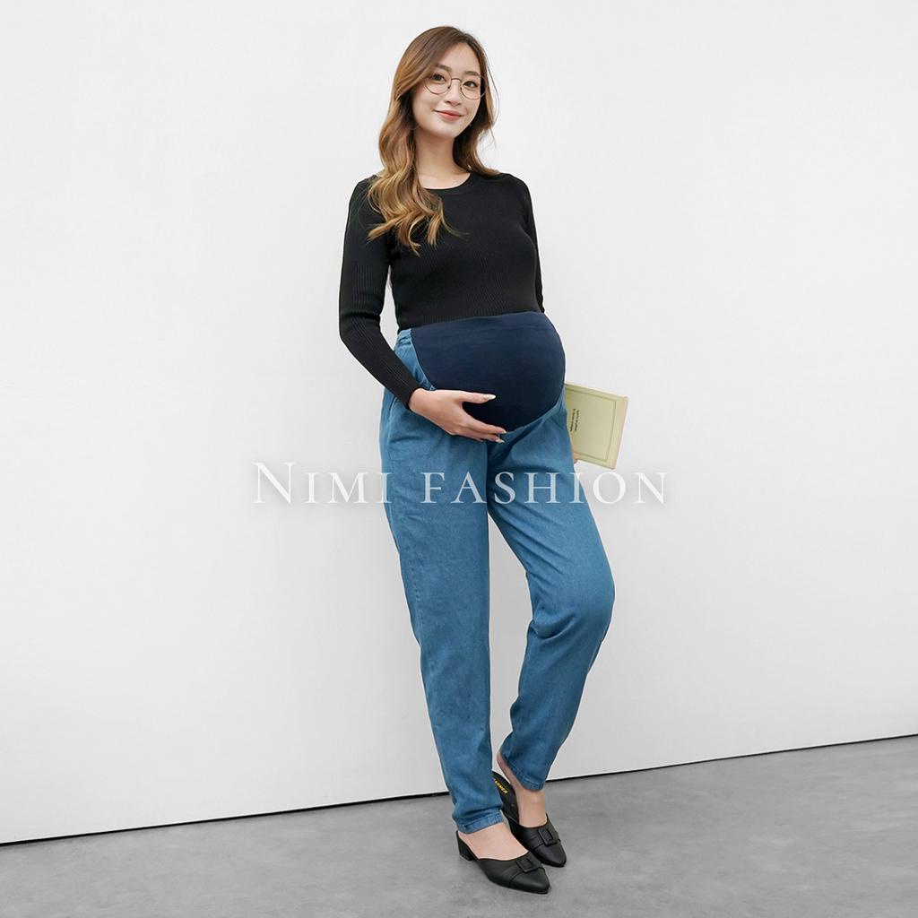 NIMI - Mommy Celana Hamil Jeans Wash Jumbo Bawahan Bumil Denim kekinian