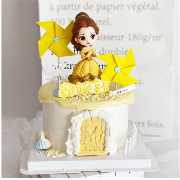 Topper Princess Belle / Dekorasi Kue Princess Belle / Hiasan Cake Princess Belle Kekinian