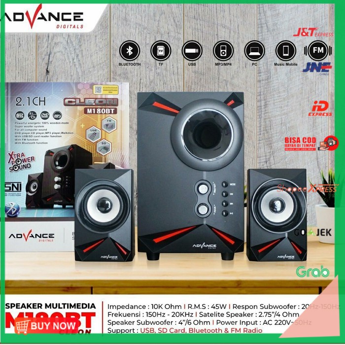 Speaker Advance Aktif Portable M180BT cleon Bluetooth Subwoofer BASS/ m180bt cleon / m180btpro