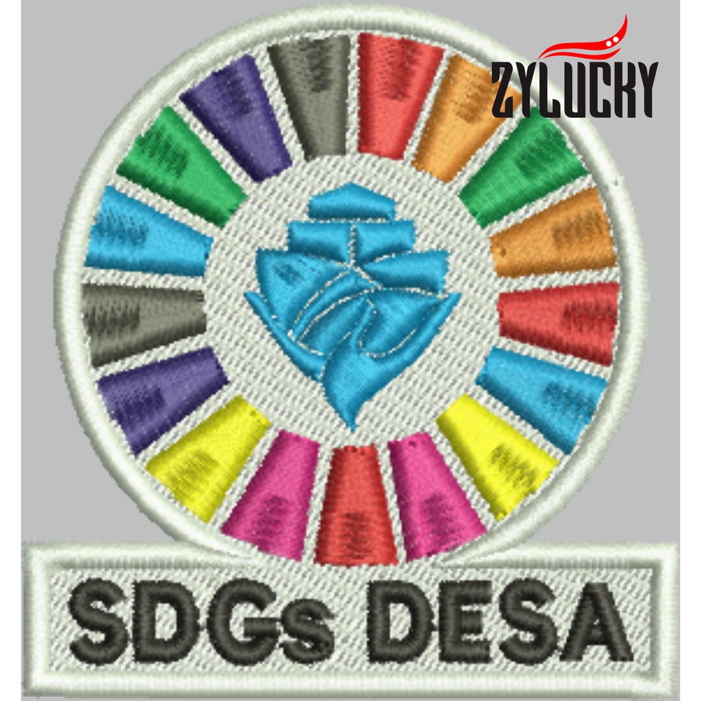 LOGO SDGS DESA Bordir untuk dipasang ditopi baju kemeja kaos