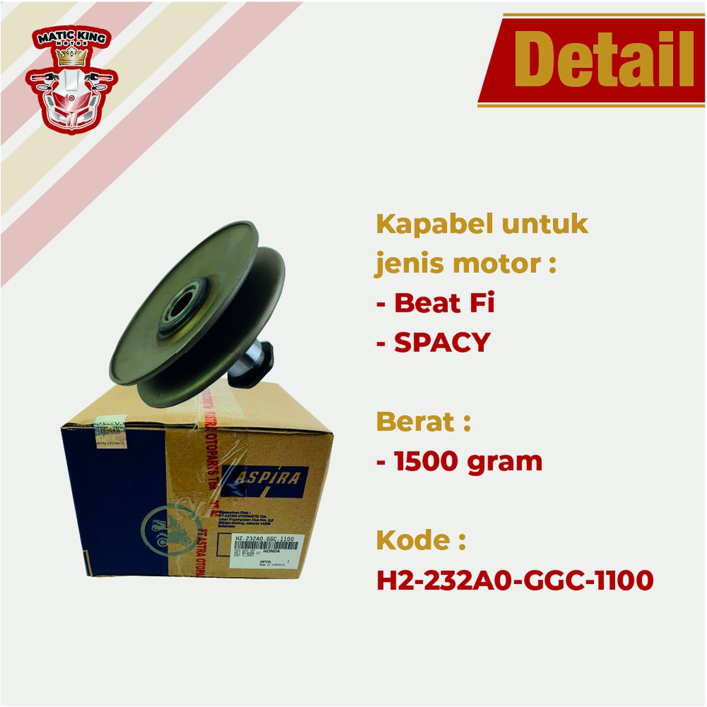 Pully Pulley Puli Belakang Honda Beat Scoopy Spacy Genio 110 115 Karburator Fi POP ESP ASLI ASPIRA OTOPART H2-232A0-GGC-1100