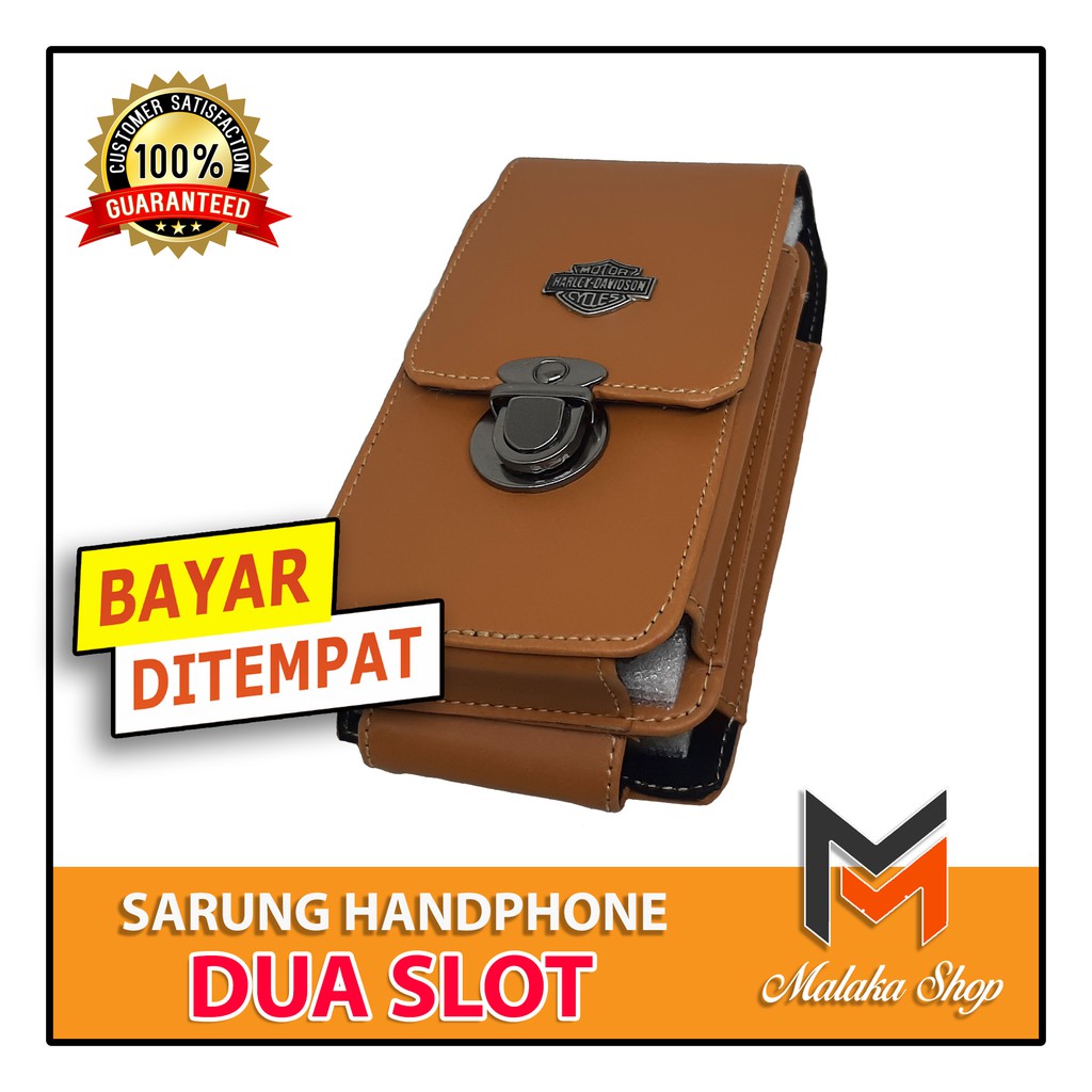 Sarung Handphone Kulit Pria Model Sabuk Dua Slot – Waist Bag HP Kulit