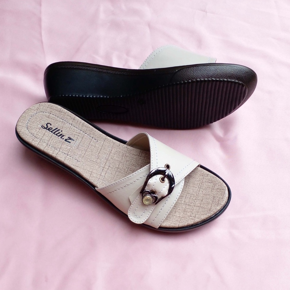 SANDAL WEDGES IBU / SANDAL WEDGES / SANDAL WEDGES KULIT BROWN