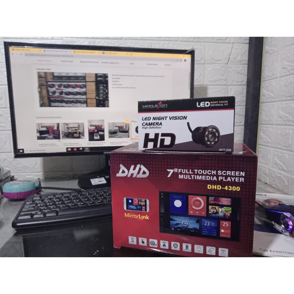 Paket HEADUNIT MP5 Deckless DHD 4300 Body Panjang + Kamera Parkir skeleton
