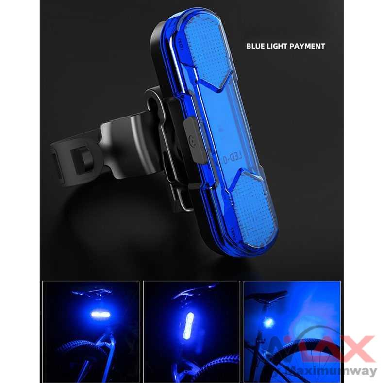 ROBESBON Lampu Belakang Sepeda USB Recharge Tail Light - AS1010 Warna Biru