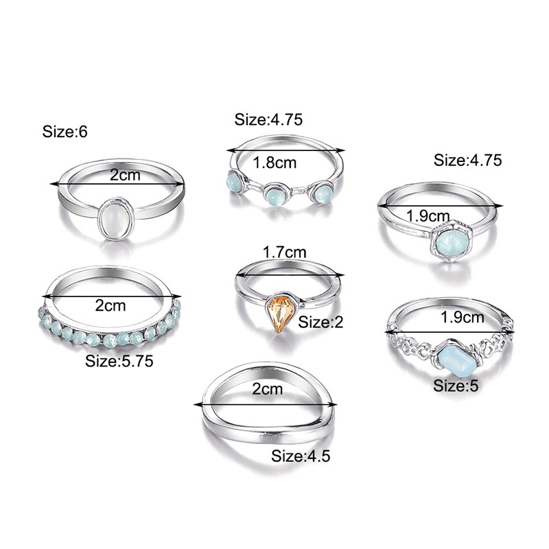 Fancyqube 8pcs / Set Cincin Buku Jari Aneka Bentuk Gaya Vintage Bohemia Untuk Wanita