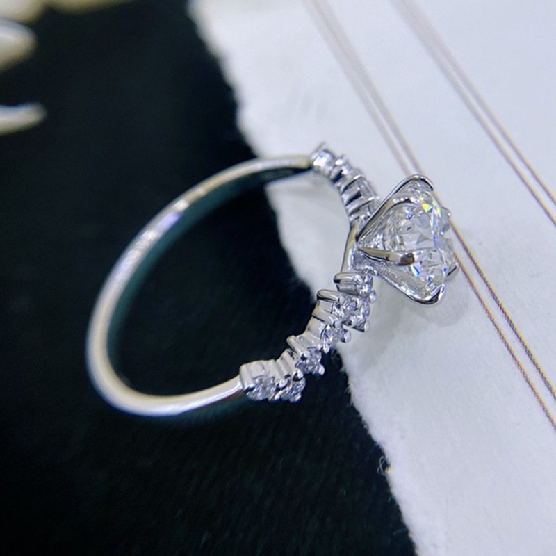 Fancyqube Cincin Wanita Hias Cubic Zirconia Untuk Pertunangan