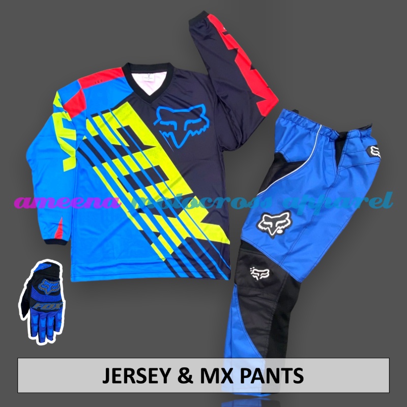 Jerseyset - Jersey set Trail - Jersey &amp; Celana Motocross - Jersey Trabas - Jersey Stelan MX Cross - Satu Set Jersey &amp; Celana - Jersey Lokal - Celana Cordura - FOCT0907-F46