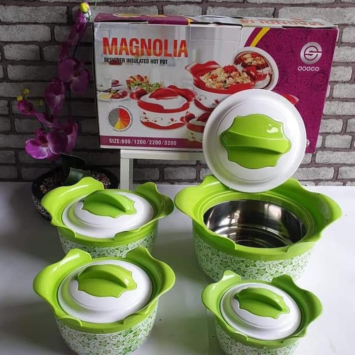 Food Warmer Magnolia / Panci Set Penghangat Makanan / Bowl Set / Mangkok / Food Storage / Prasmanan