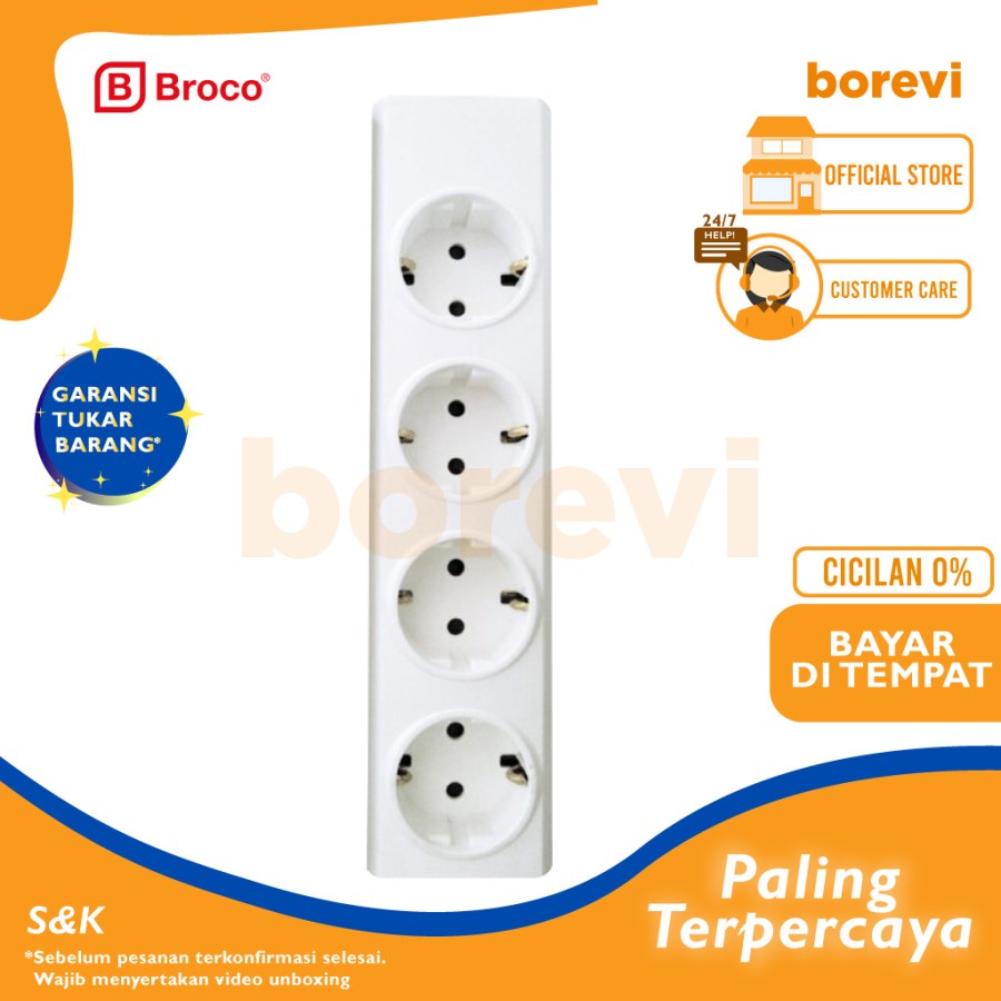 STOP KONTAK KOTAK ARDE BROCO 4 LUBANG 15340