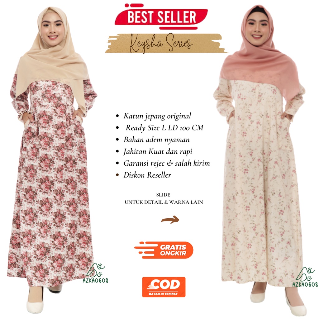 Gamis Katun Jepang Ori Terbaru Model Keysha Motif Gamis Renda Saku Dress Renda Modis Gamis remaja Re