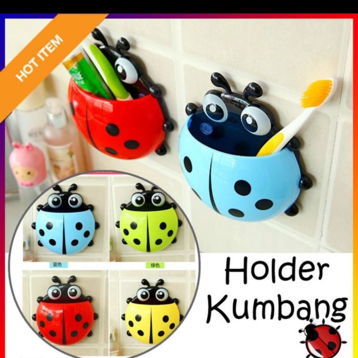 Tempat Sikat Gigi Kumbang Lady Bug Organizer Odol Tooth Brush Holder