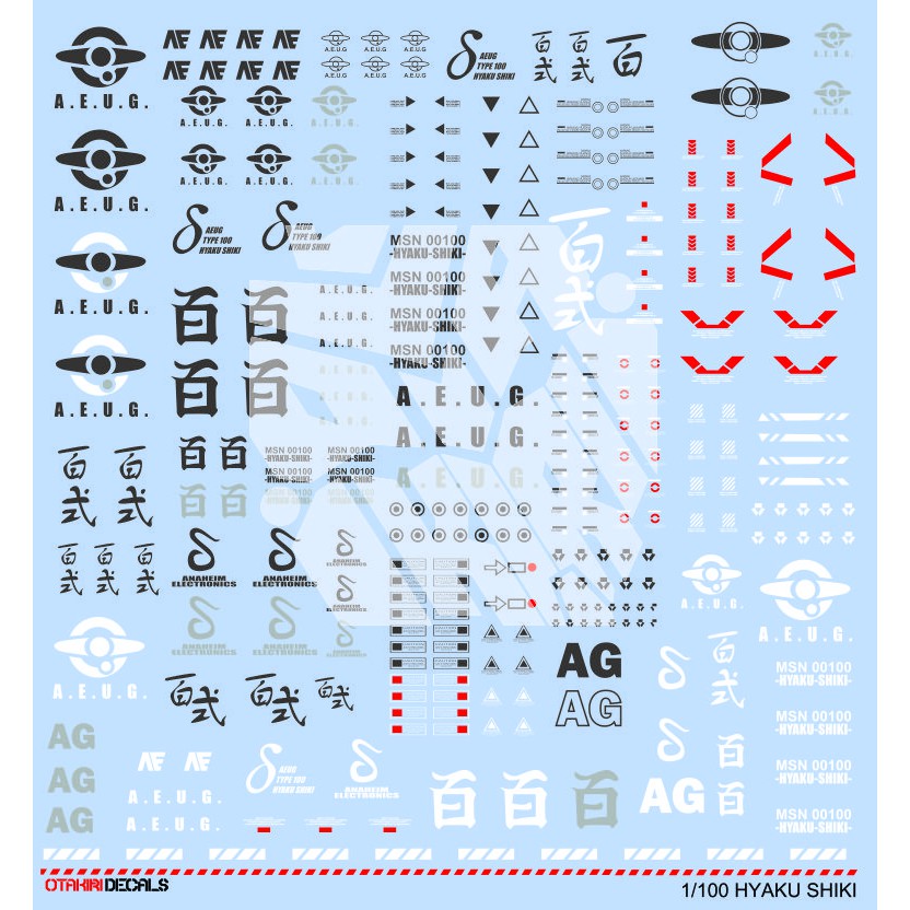 HYAKU SHIKI New Decal Skala 144