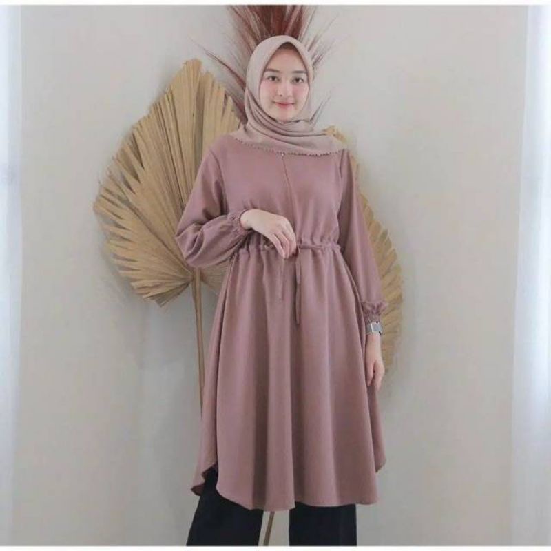 AMANDA TUNIK POLOS SERUT MOSCREPE