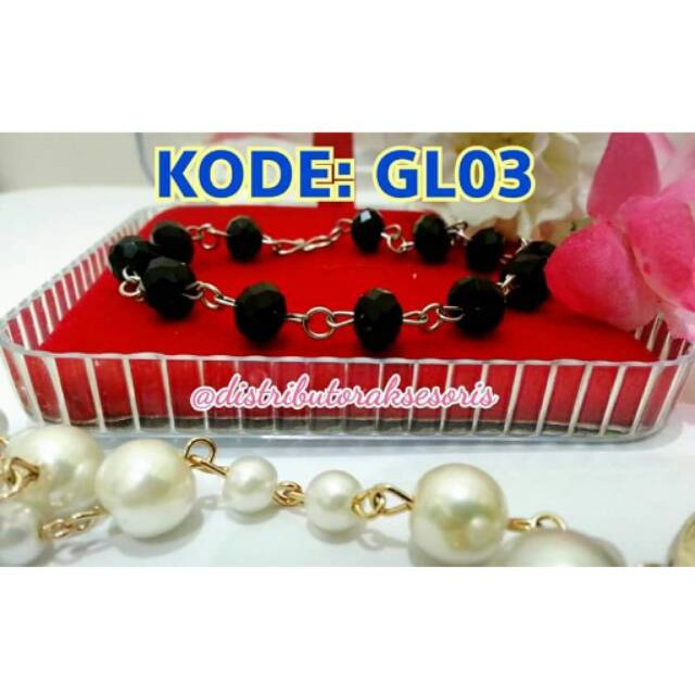 Gelang Crystal Titanium Anti Karat Selamanya PGM (HITAM) GL03