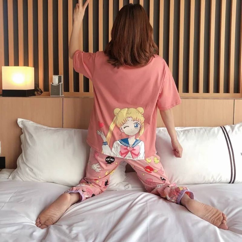 SAILOR MOON PAJAMA USAGI PINK JOGER PANTS SHORT SLEEVE