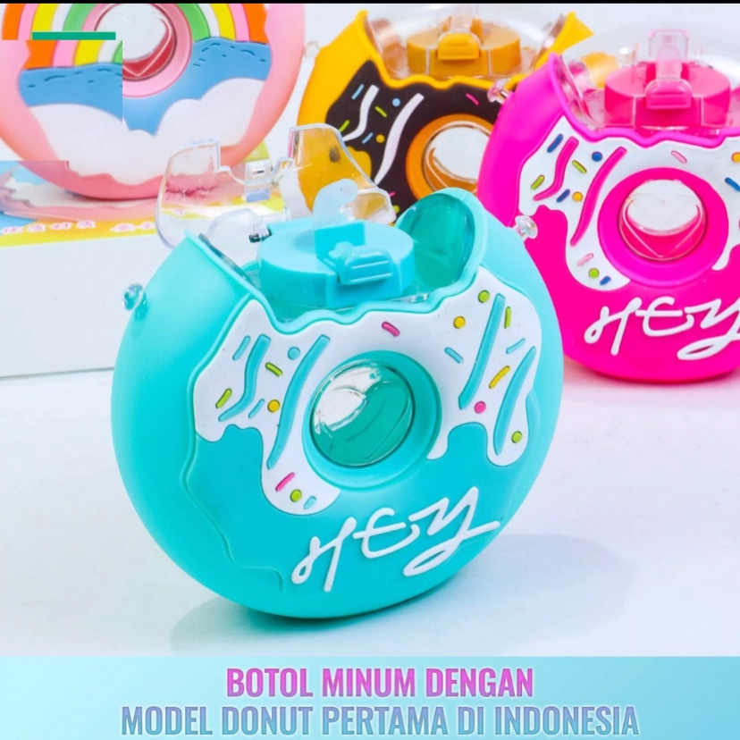 ( BISA COD ) PROMO BOTOL MINUM DONAT 380ml / BOTOL MINUM ANAK BENTUK DONAT / BOTOL AIR MINUM ANAK MODEL DONAT / BOTOL MINUM DONAT LUCU / BOTOL AIR MINUM PORTABLE /  BOTOL MINUM DENGAN TALI / BOTOL MINUM ANAK BPA FREE / BOTOL MINUM DONUT