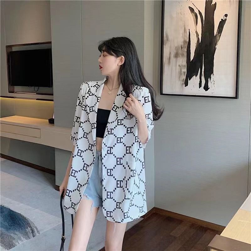 [littlecrab] Blazer Cardigan Hitam Putih Aesthetic Easy To Match Blazer Outer Tipis Motif Unik Berkualitas Outer Baju OOTD Fashion Korean Style Blazer Panjang Semi Formal Blazer Wanita Basic Plain Outer Korea Blazer Hitam Putih