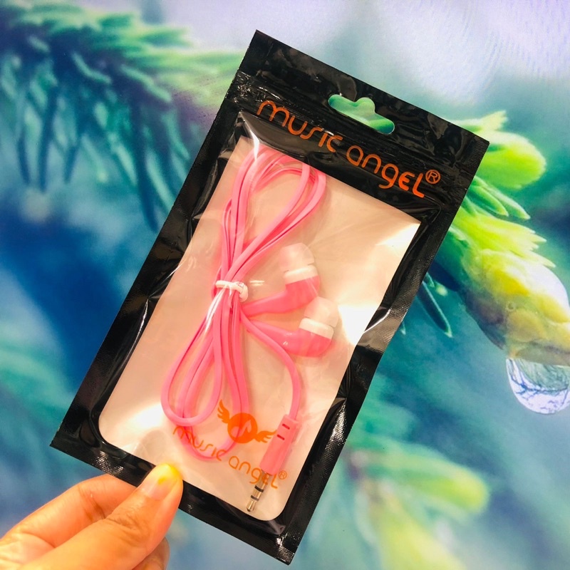 Headset Music Angel Non Mic Earphone Super Bass Handsfree Kabel Stereo Jack 3.5mm Murah Promo Sen
