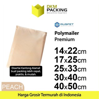 Polymailer Polimailer Amplop Plastik Packing Peach Polos RUSFET SATUAN