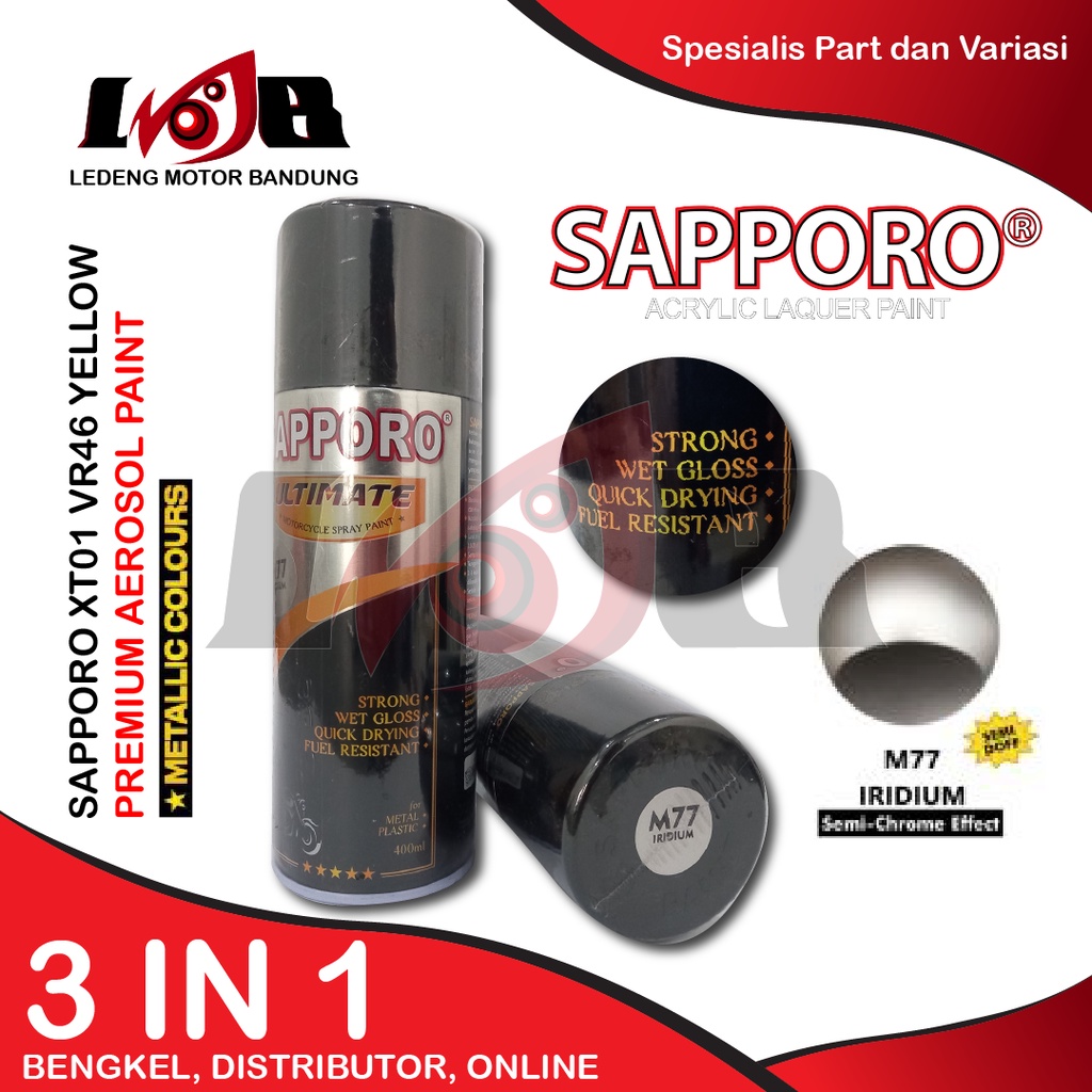 SAPPORO ULTIMATE IRIDIUM M77 Cat Semprot Aerosol Paint Metallic