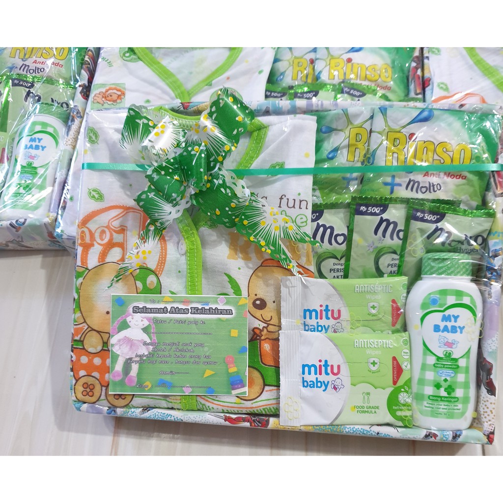 parsel bayi#paketan bayi#gift box baby-hijau