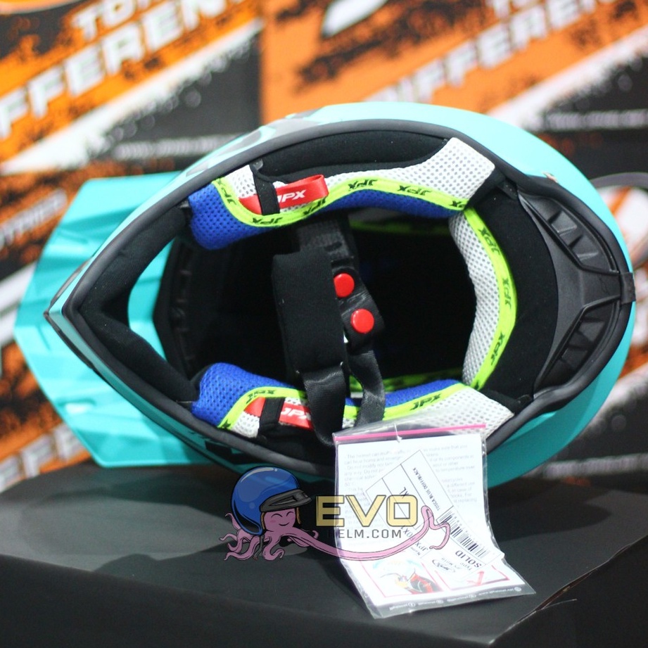 HELM JPX CROSS TOSCA_SOLID PAKET GANTENG JPX FOX 1 - TOSCA BLUE DOFF/ BLACK + GOOGLE SNAIL (ONGKIR 2 KG) HELM JPX TERBARU