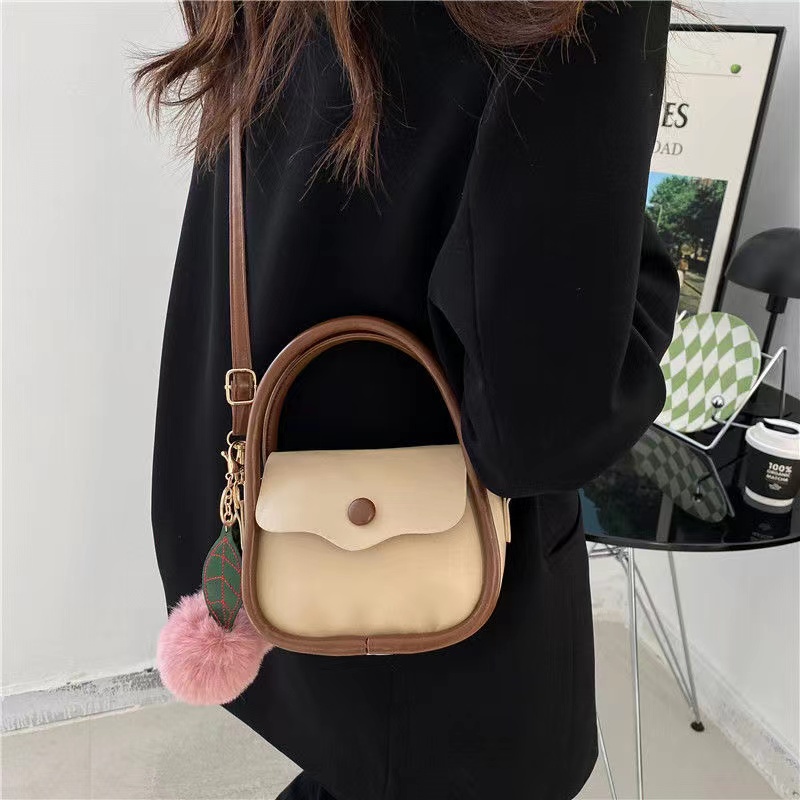 Tas Tangan Trend Fashion Wanita Tas Bulat Kecil Cocok untuk Semua Tas Messenger Tas