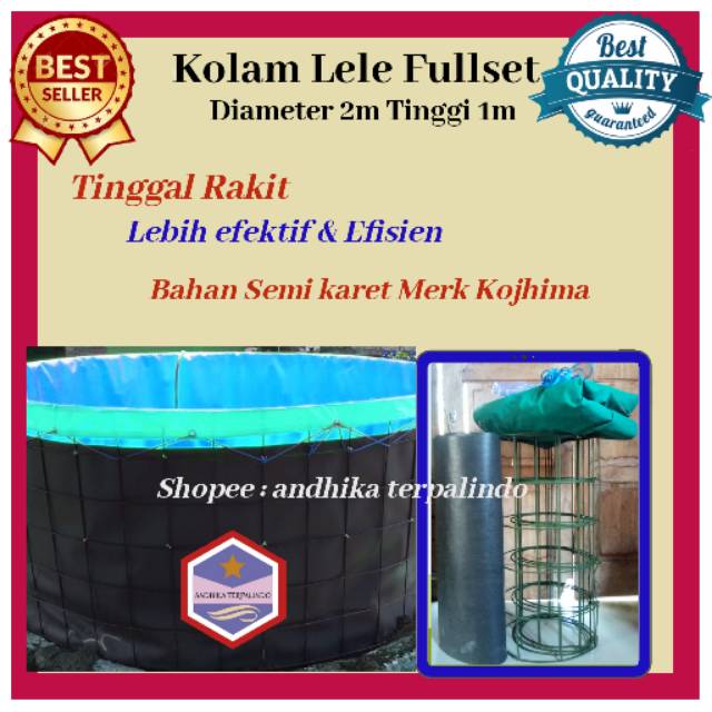 Jual Kolam Lele Fullset Diameter M Tinggi M Semi Karet Khojima Terpal Bulat Fullset D T Kolam