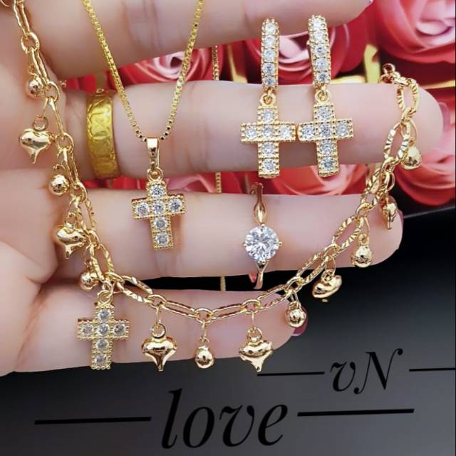 Xuping Set perhiasan lapis emas 24k 1630