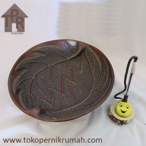 Piring Lodor Gerabah Natural Bulat - D30