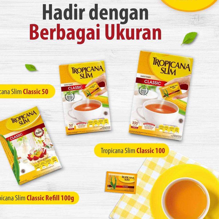 

Special Tropicana Slim Sweetener Classic 100 sachet - Pemanis untuk Bantu Batasi Gula ,