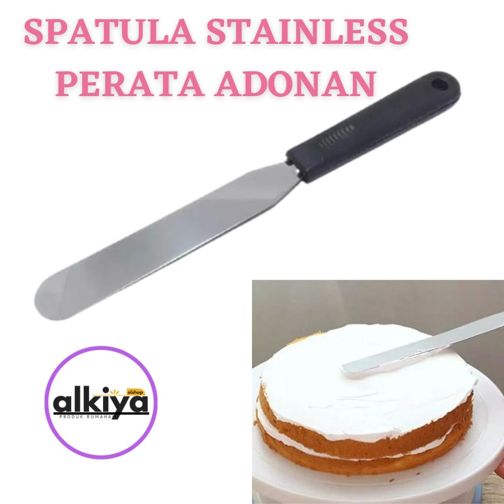 Spatula stainles lurus gangang hitam dan Spatula bengkok