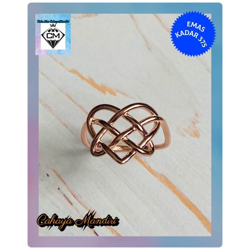Cincin Emas Ikatan cinta UBS-RCTI kadar 375 (8K) +/- 1,77 Gram