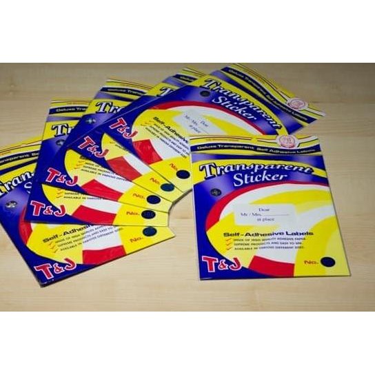 

♛ Jual Label Transparan / Transparent / Transparant T&J 103 ☞
