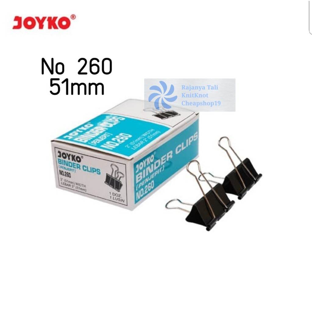 

Binder Clip Joyko 260 Penjepit Klip Kertas