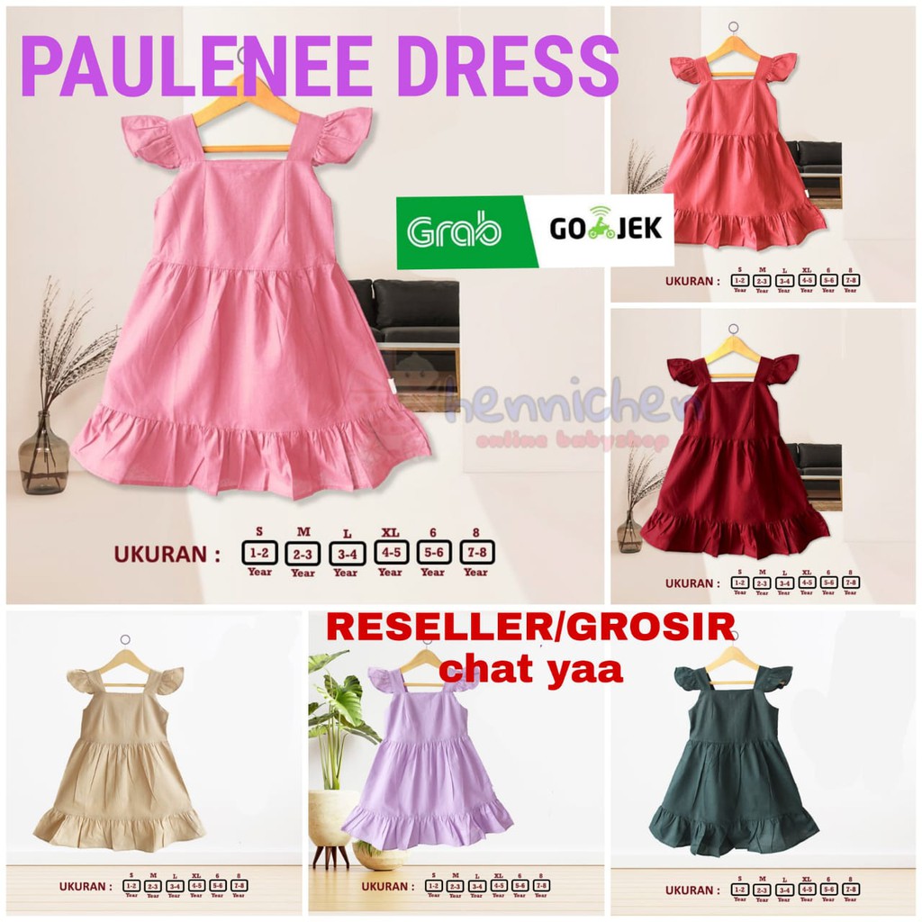 BAJU NATAL EDISI NATAL PAULEENE PREMIUM DRESS DRESS ANAK PEREMPUAN  LAYER DRESS RUFFLE 1-8 TAHUN