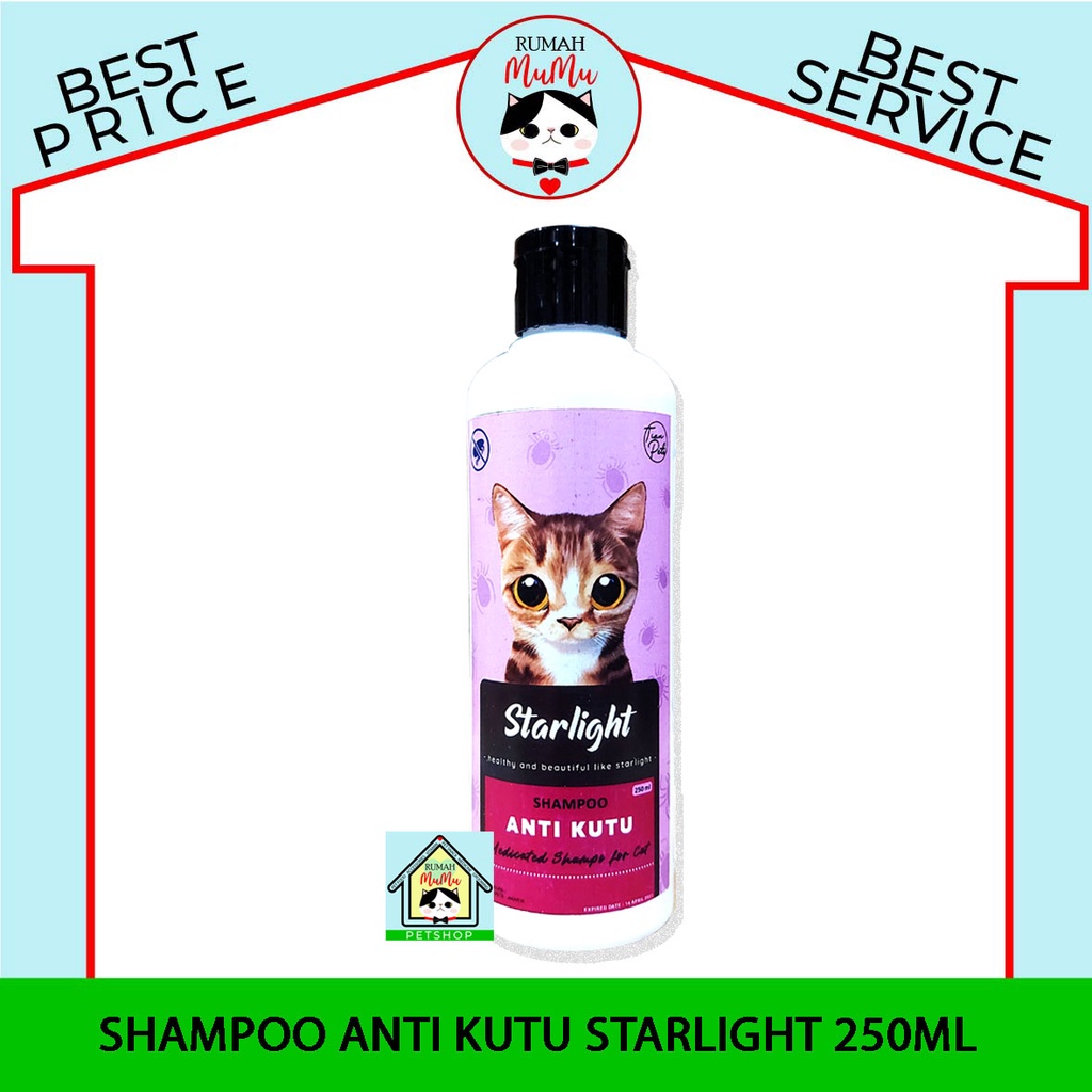 SHAMPOO ANTI KUTU KUCING MERK STARLIGHT 250ML MURAH AMAN LEMBUT