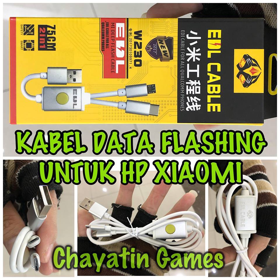 KABEL EDL FLASH XIAOMI W230 2 IN1 TYPE MICRO &amp; TYPE C