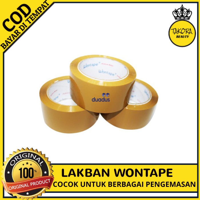 

Lakban Wontape Bening / Coklat 2 Inch (48 mm) 100 Yard - Eceran / Roll DD 77