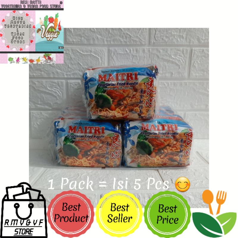 Mie Maitri / Mie Instan Vegetarian Vegan Mie Goreng [ 5 Pcs ]