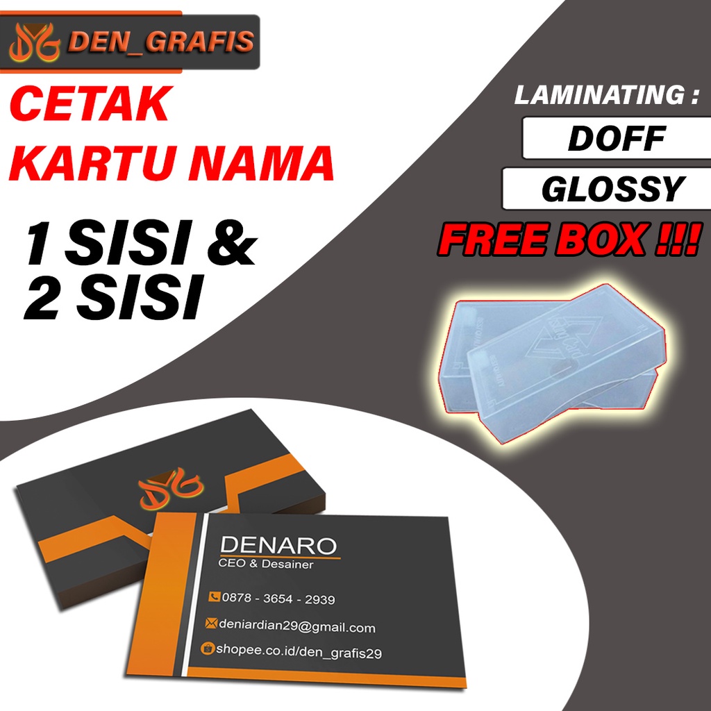 

CETAK KARTU NAMA MURAH 1 SISI / 2 SISI LAMINATING GLOSSY / DOFF