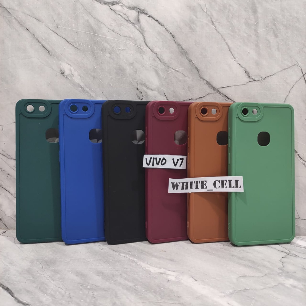 SoftCase ProCamera Silicon Matte Case Full Cover Vivo V7 V7 Plus White_Cell